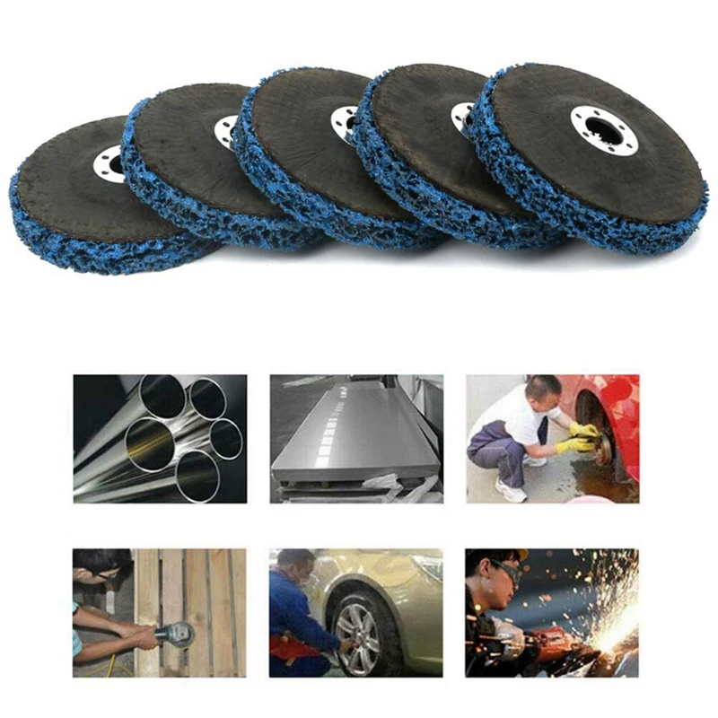 

5 Pcs Abrasive Tools 115mm Wheels Paint Rust Removal Clean Angle Grinder Discs for Metals / Fiberglass / Stone / Wood