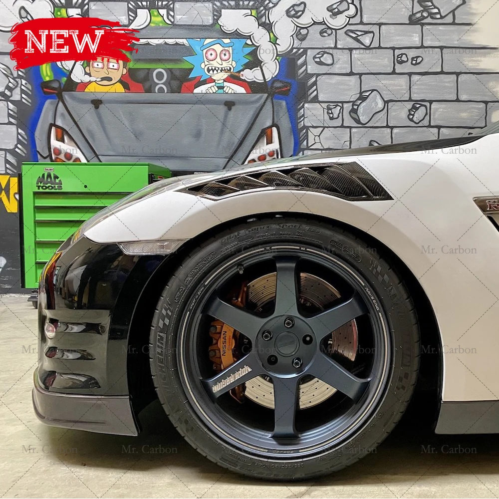 Передний бампер из углеродного волокна для R35 GTR боковые вентиляционные