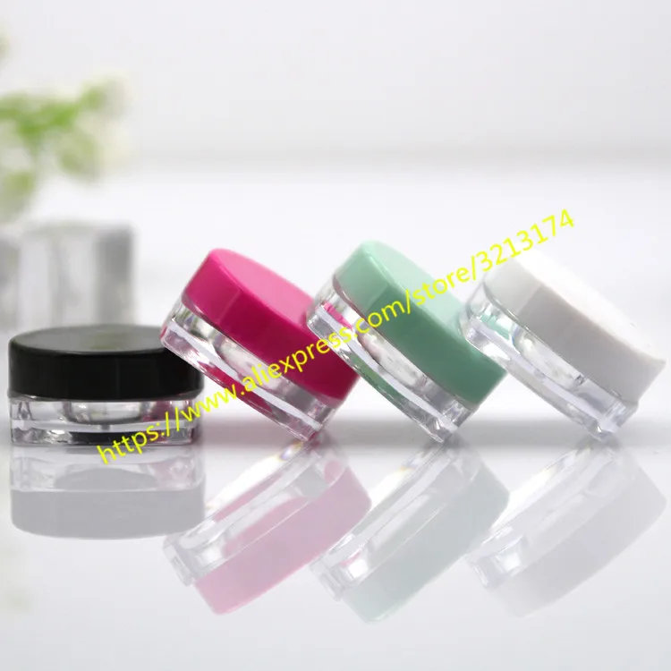 3g 5g Прозрачный Пустой Крем квадратная банка косметический контейнер образец