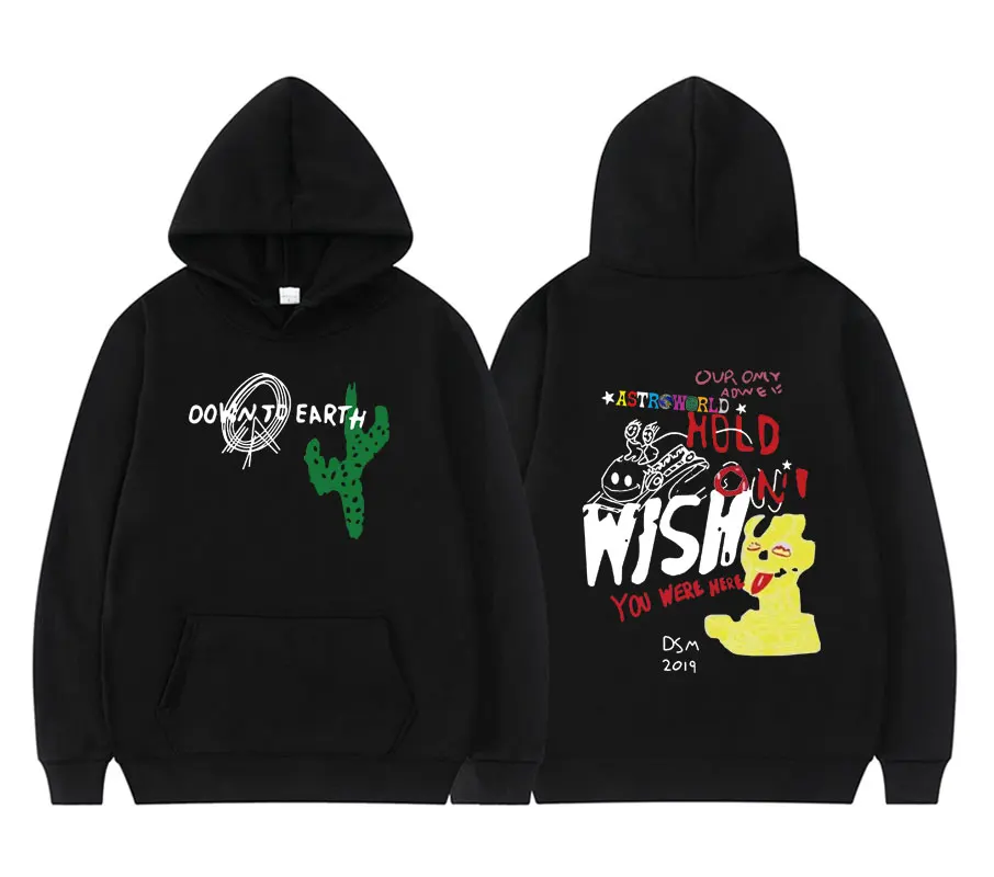 

Travis Scott Cactus Jack Astroworld Wish You Were Here Tour Hip Hop Rapper Hoodie Men Women New Harajuku Letter Print Sweatshirt