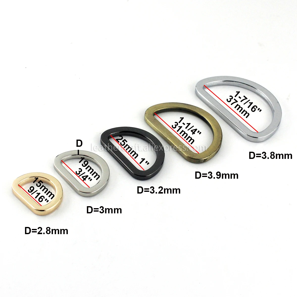 1 x металлическая Форма для Кольца Dee формованная пряжка ремня плоская головка