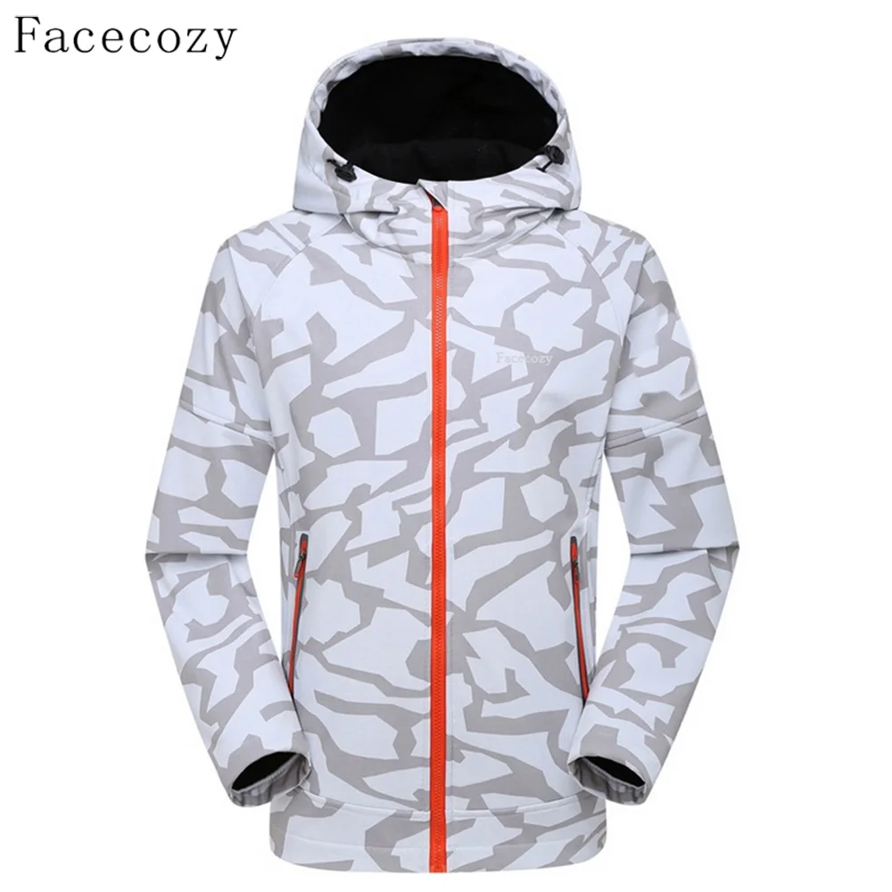 Куртка Facecozy Мужская камуфляжная флисовая уличная спортивная ветрозащитная для