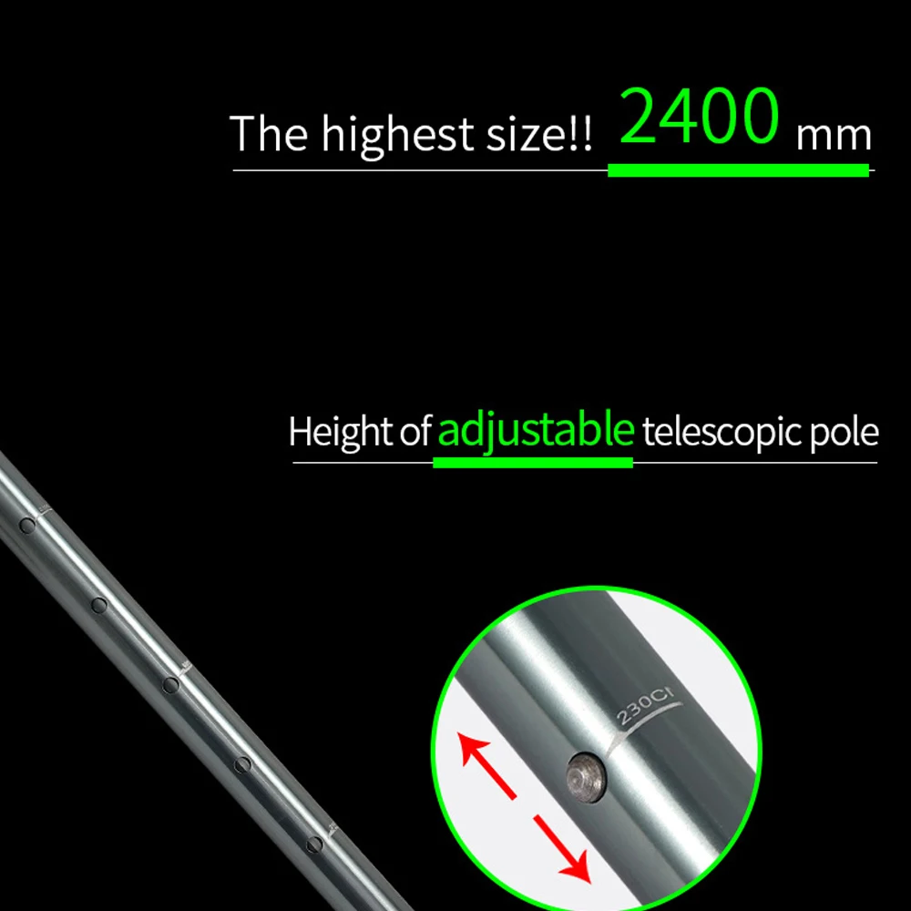 

Outdoor Camping Large Canopy Pole Thick 32mm Portable Telescopic Tent Pole Camping Sunshade Support Rod 2.4 Meters Tent Pole