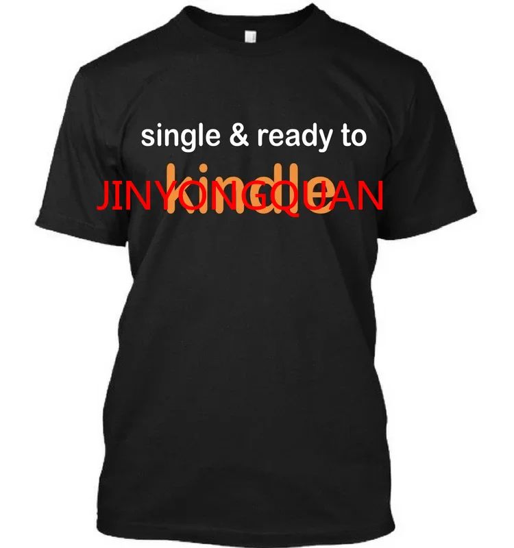 Женская футболка с коротким рукавом и надписью READY TO KINDLE американский размер |