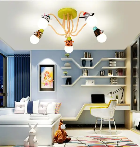 Новинка светодиодная белая лампа потолочный светильник с мультяшным животным