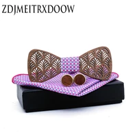 fashion new style mustache geometry mens wooden bowtie classical pet bamboo wood butterfly cufflinks bow ties sets