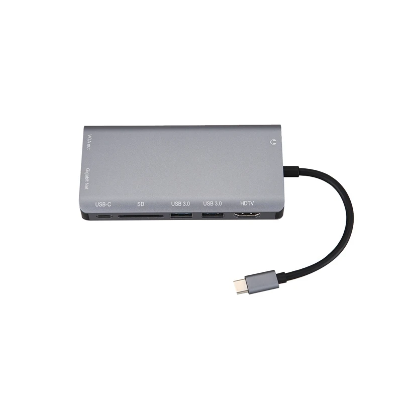 Горячая Распродажа Usbc к Rj45 Lan 4K Hdmi Vga 2USB 3 0 Sd кардридер 8 в 1 Type C док-станция адаптер