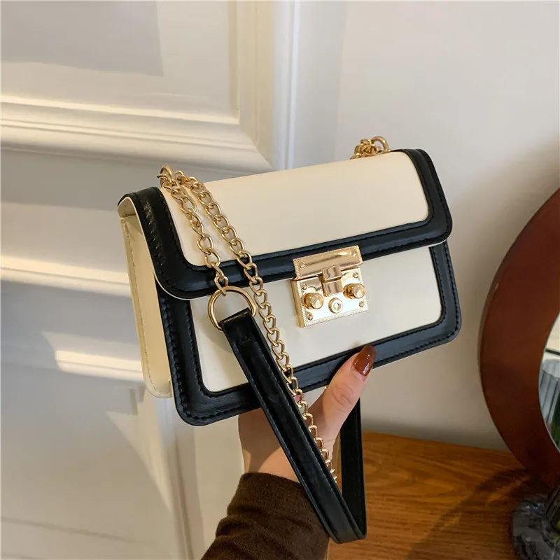 

Женская сумка-мессенджер популярного цвета, трендовая сумка через плечо, модная классическая маленькая квадратная женская сумка с замком