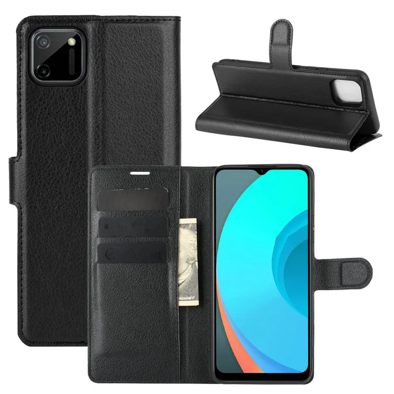 Для Realme C11 бумажник чехол для телефона C15 C20 C21 кожаный портмоне с откидной крышкой