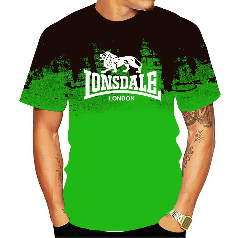 

2021 New T-shirt Summer 100% Cotton Fun T-shirt Short sleeve T-shirt Men's fashion brand LONSDALE Printed Women's and Men's