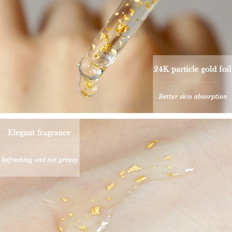 

Fine Lines Brighten Skin Color Gold Face Serum Gold Foil Moisturizing Lotion Hydrating Smooth