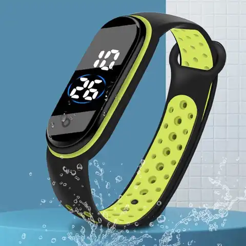 Часы наручные мужские и женские с силиконовым ремешком, модные спортивные водонепроницаемые простые электронные, цифровые