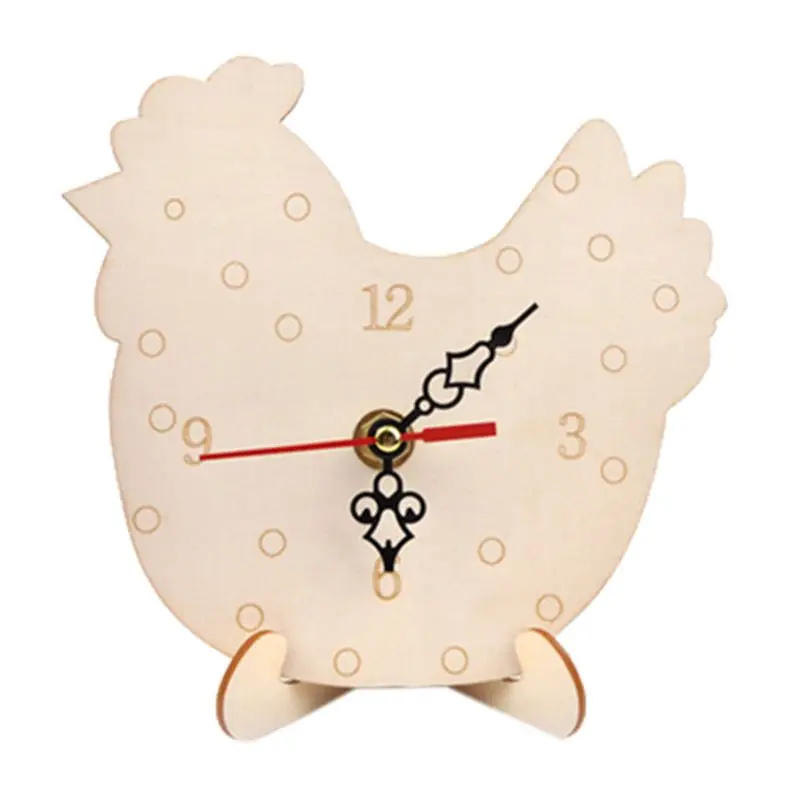 Модель часов дерево белый цвет дети сделай сам ручная роспись окраска снежинка