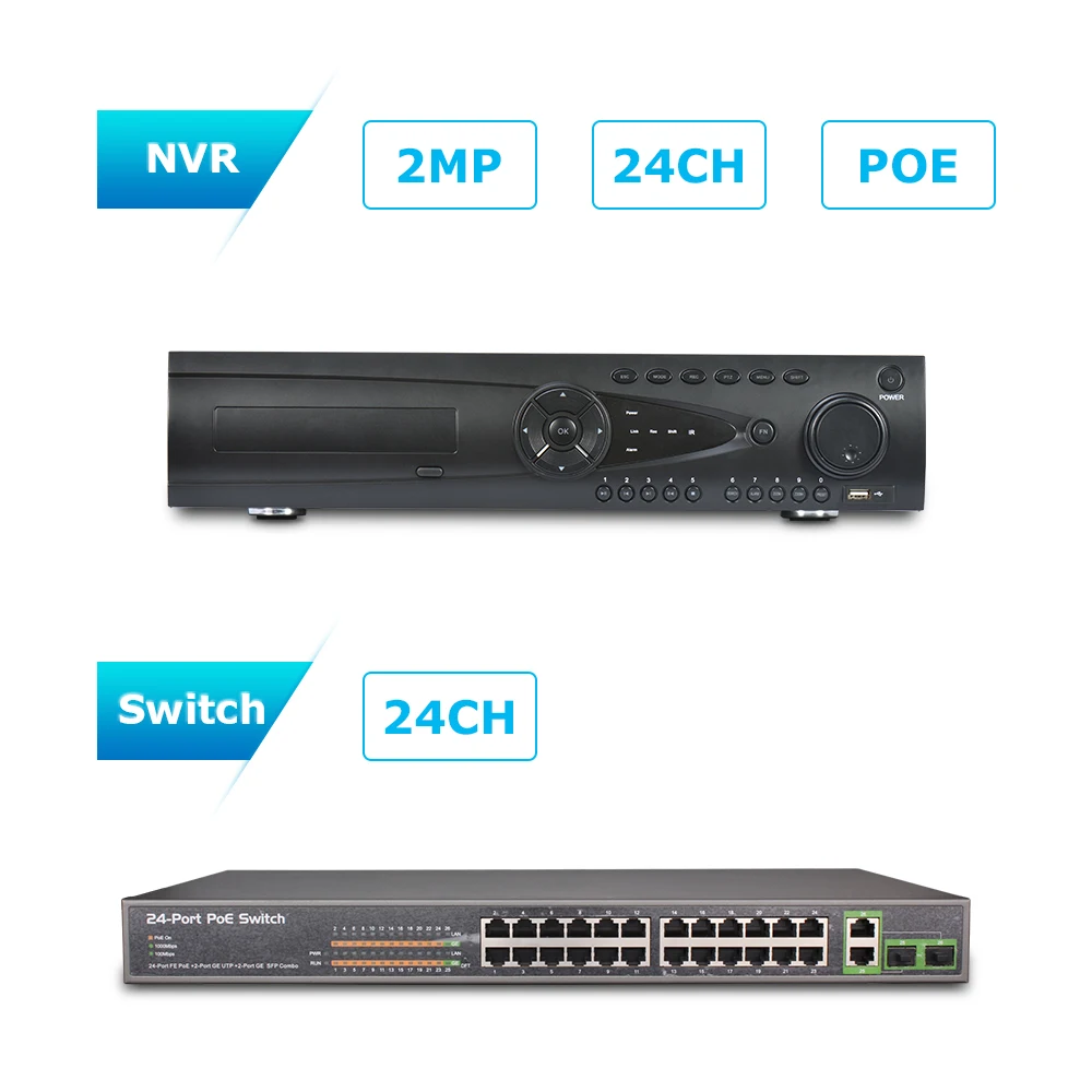 Zoohi POE камера система 1080P 24CH наружная CCTV безопасности комплект видеонаблюдения