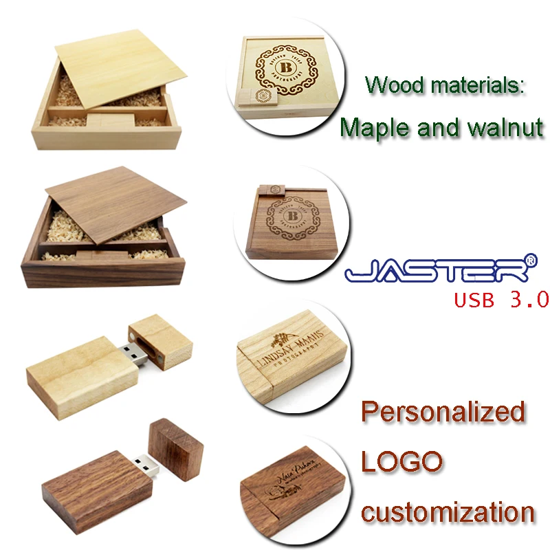 JASTER запись логотипа новая ставка альбом на заказ фото коробка с соломинкой usb 3,0 ручка привода свадебные подарки для гостей