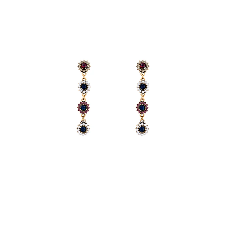 

Flower Pearl Earrings Medium and Long Temperament Earrings 2020 New Trend Fashion Retro Hong Kong Style Jewelry Women Earrings