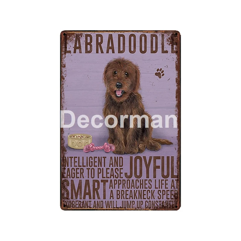 [DecorMan] Пользовательские Собака Кошка металлический знак WHIPPET лабрадоор COCKAPOD настенная живопись Декор LT-1980 - Цвет: GLA-5628