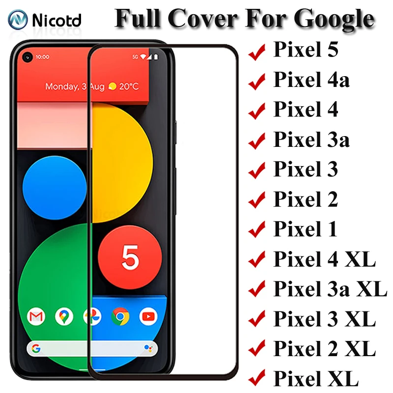 Полностью покрывающее закаленное Стекло для Google Pixel 5 4 3 2 1 пикселей 4a 3a Экран