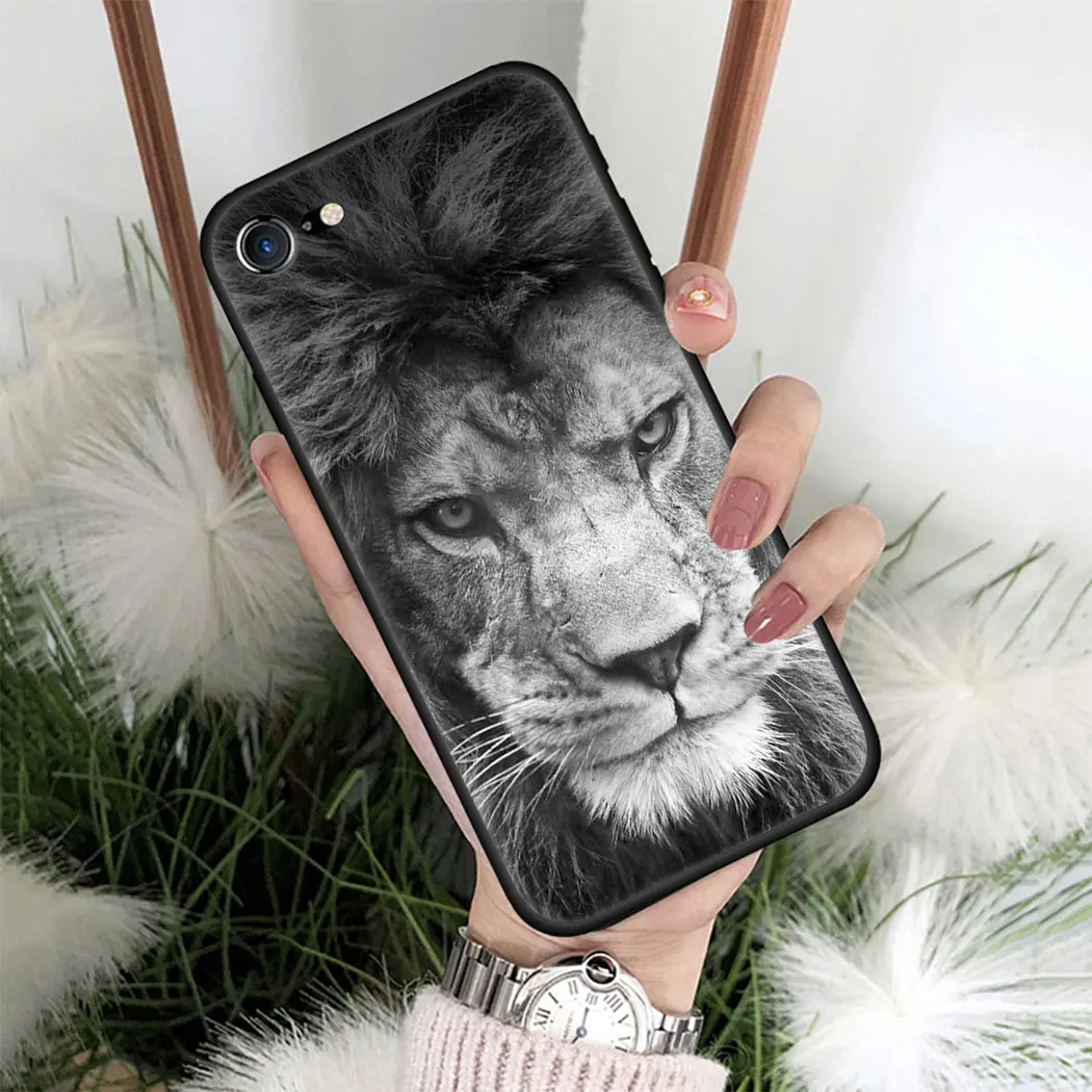 Мягкий силиконовый чехол для iPhone 11 Pro Max XS XR X SE 5 5s 7 8 6 6s Plus черный телефона king tiger lion |