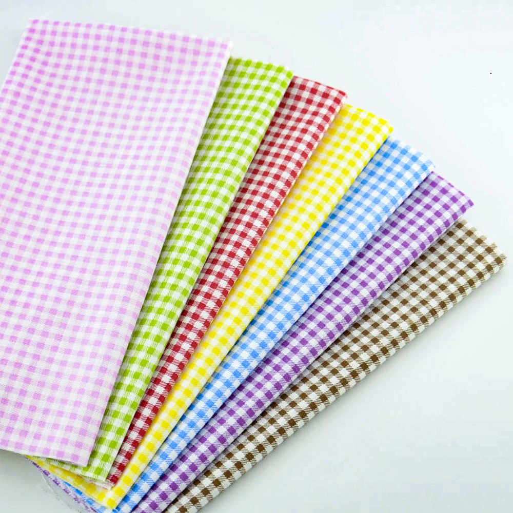 Booksew милые красочные проверить Стиль лоскутное 7 шт./лот хлопчатобумажная ткань