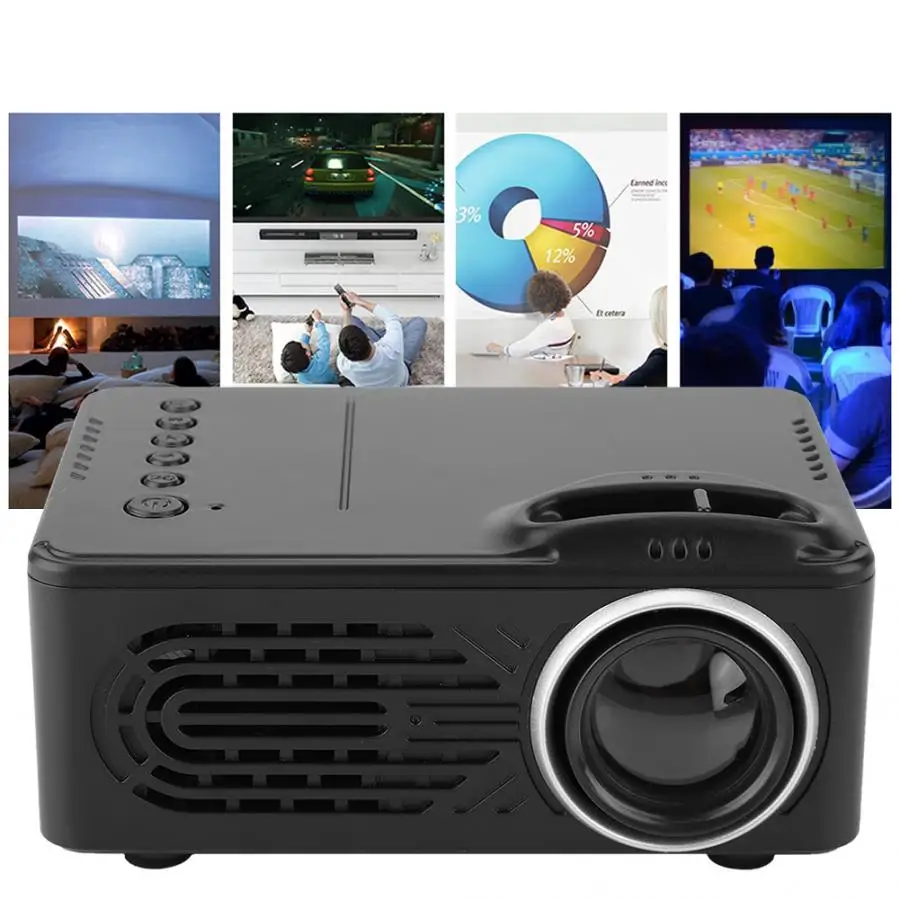 Конференц проектор 814 Многофункциональный Мини цифровой HD черный 1080P 100 240 в мини