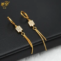 xuhuang long earring for women square geometric pendant rhinestone long chain ear wire nigerian fine jewelry luxury wedding gift