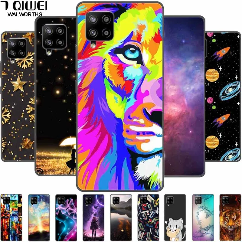 

Silicone Cover For Samsung Galaxy A12 Case A42 5G Soft TPU Protect Back Cases for Samsung M12 Funda Shockproof Shell Animal M 12