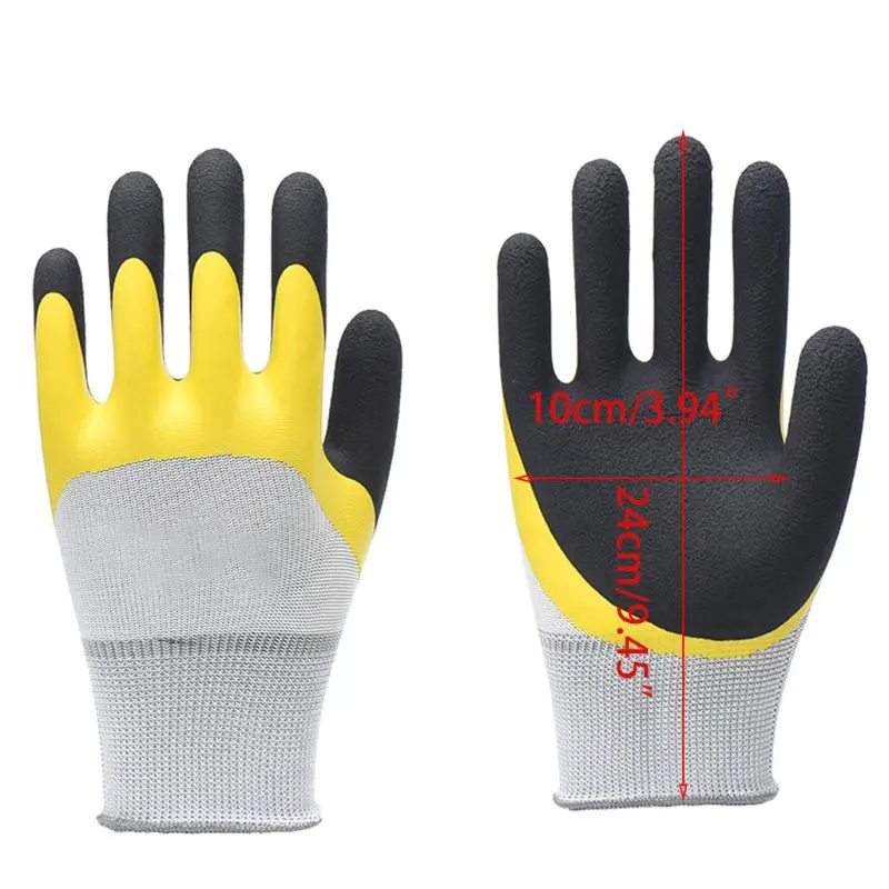 

12 Pairs Porter Non-Slip Work Gloves Breathable Construction Site Rubber Coated
