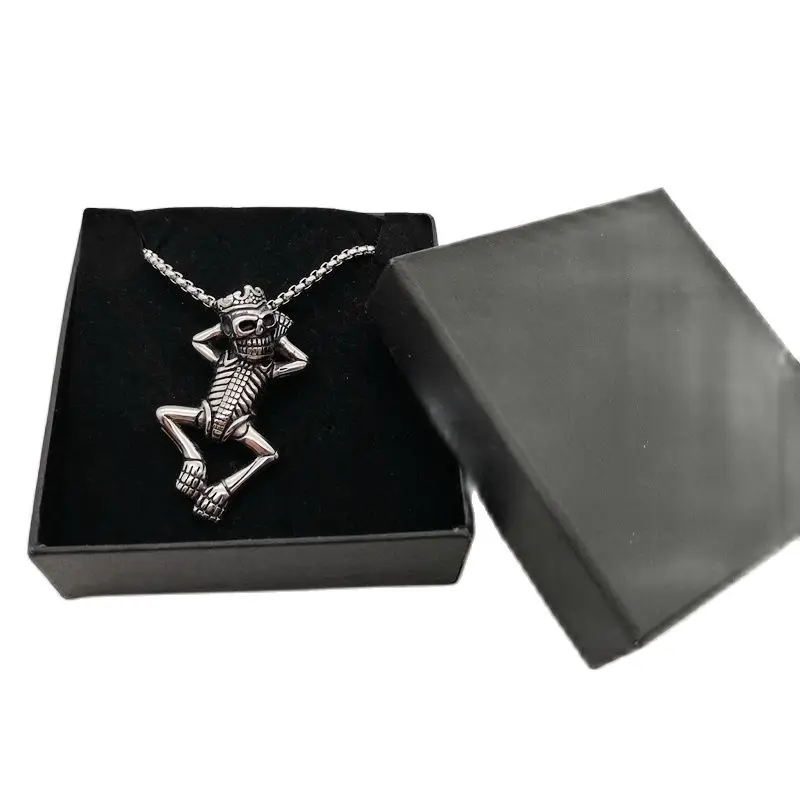 Новое поступление ожерелье с подвеской в виде скелета короны 316L из нержавеющей