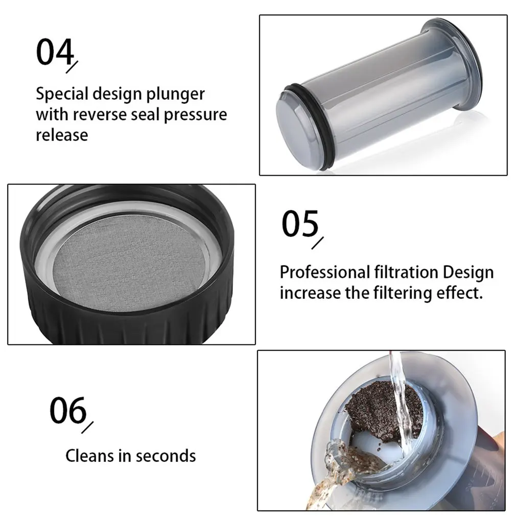 Кофейник с фильтром французского давления портативный кофейник ручным