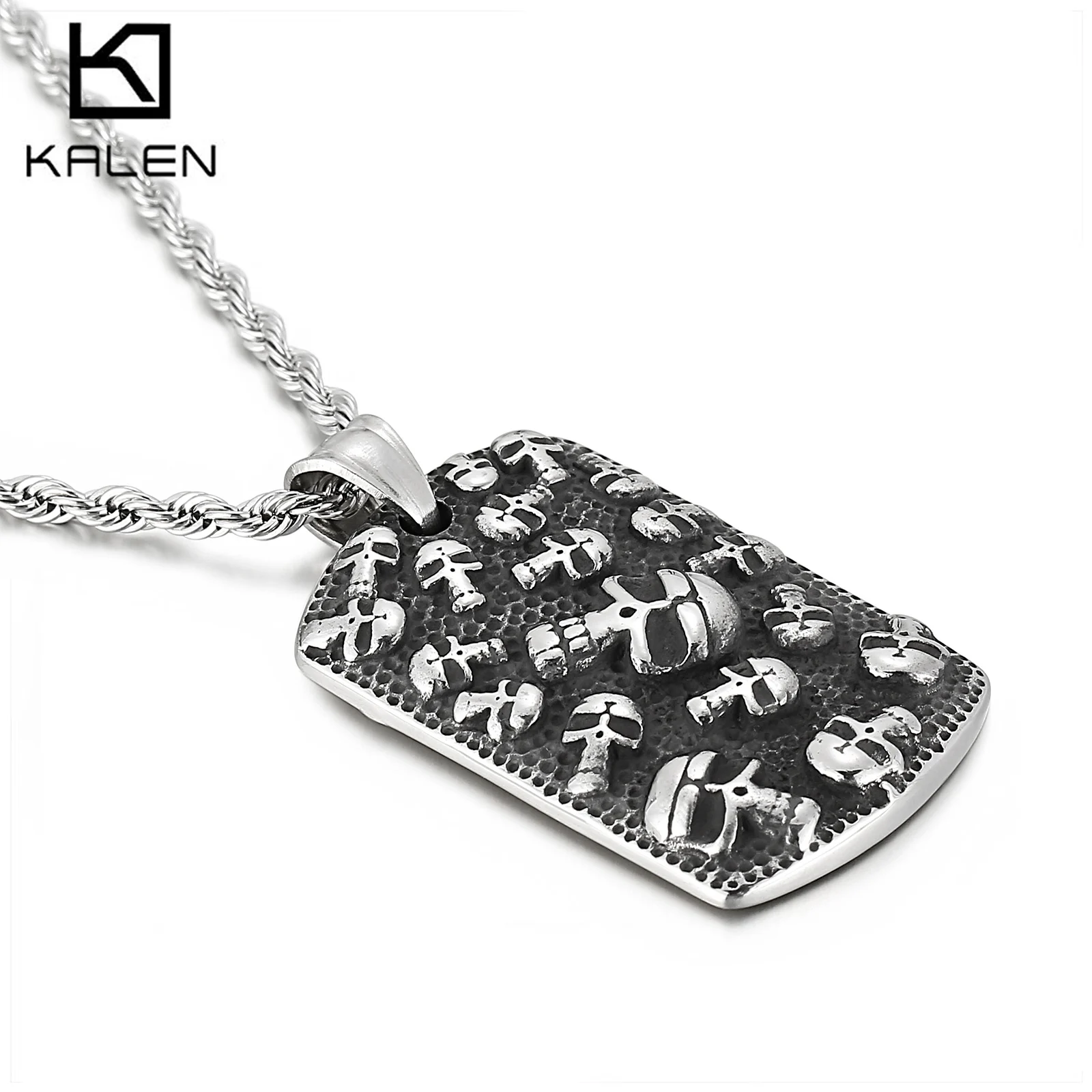 

KALEN Stainless Steel Skull Medal Pendant For Men Punk Fashion Jewelry
