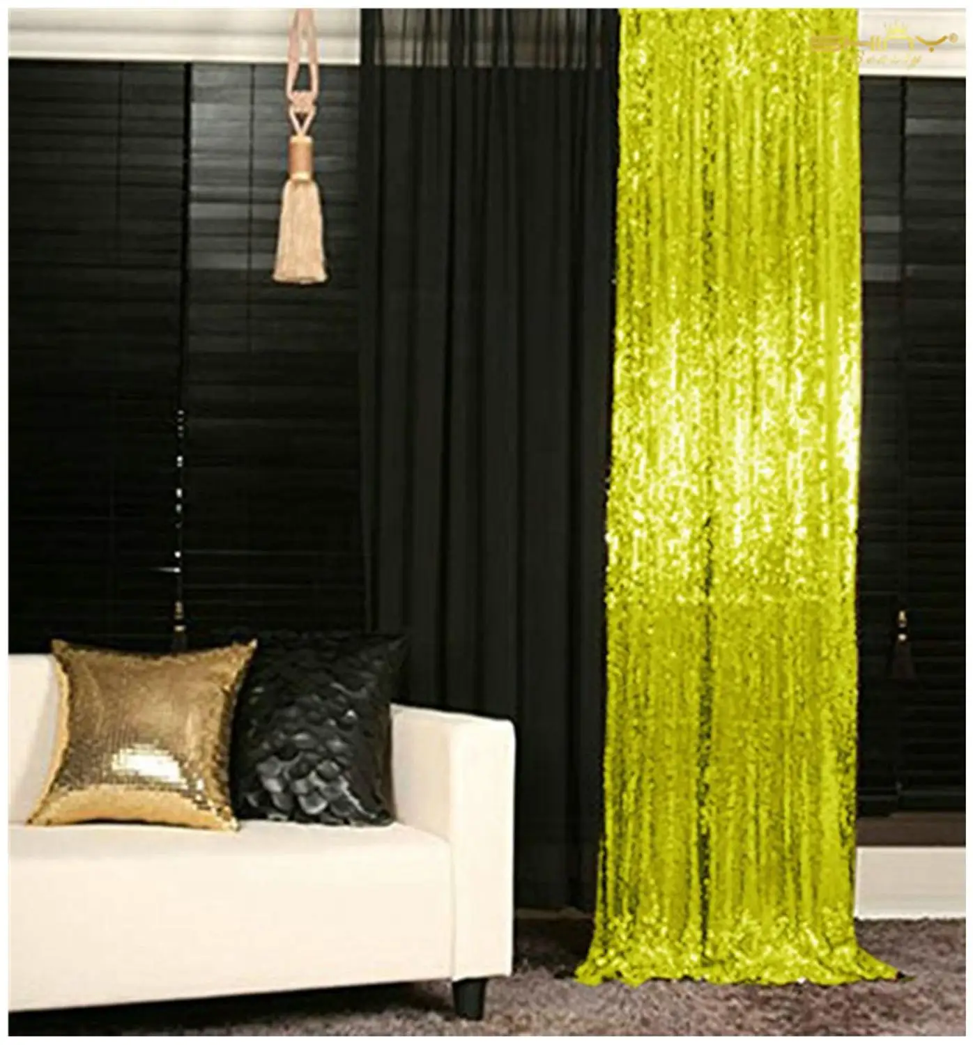 2FTx10FT блесток фон Лайм зеленый Рождество блестящие декорации Photo Booth