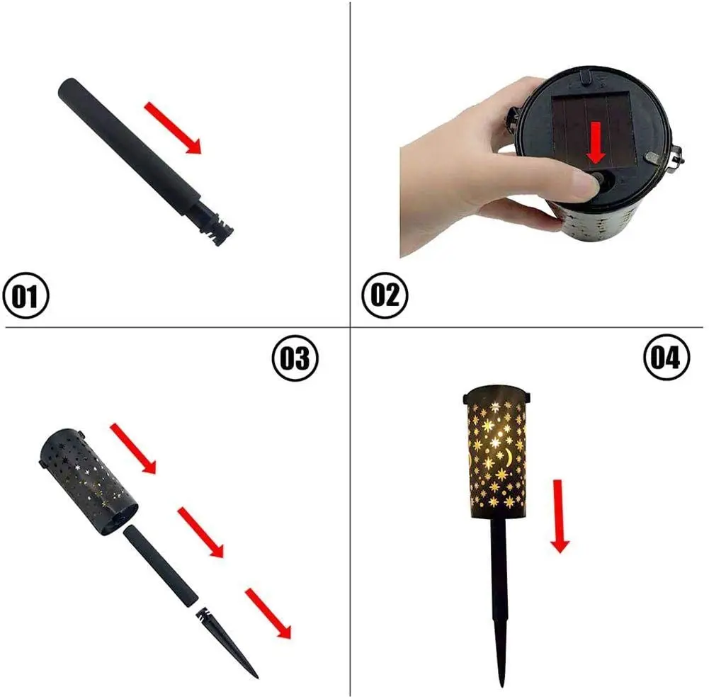 Садовые светильники на солнечной батарее полые светодиодные лампы в виде звезд