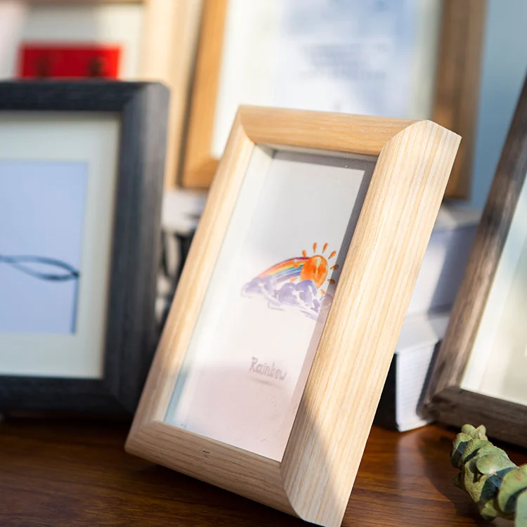 

Modern Nordic Frame Display Elegant Wood Small Simple Painting Photo Frame Fixie Wall Ramki Na Zdjecie Bedroom Decoration DM50F