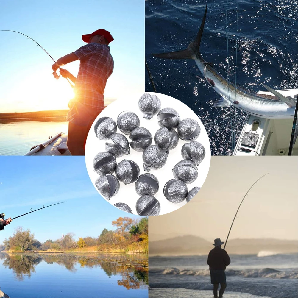 

Drop Shot Fishing Lead Sinker Rompin G3-5B Carp Fishing Solid Oval Split Shot Lead Explosion Sinker Fishing Lure Accessories