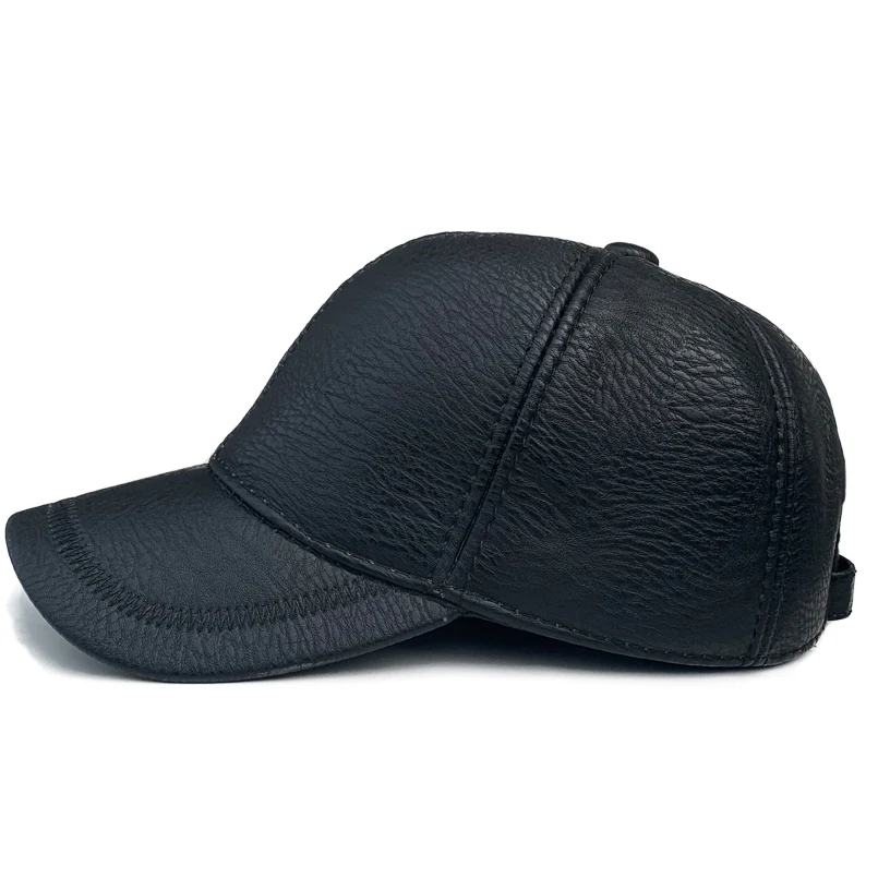 Мужская зимняя шапка EAGLEBORN бейсболка кожаная кепка для папы 58 см | Аксессуары