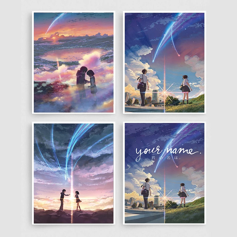 

Anime Movie Manga Film Poster Prints Your Name Kimi No Na Wa Wall Art Pictures Cartoon Love Canvas Painting Modern Home Decor