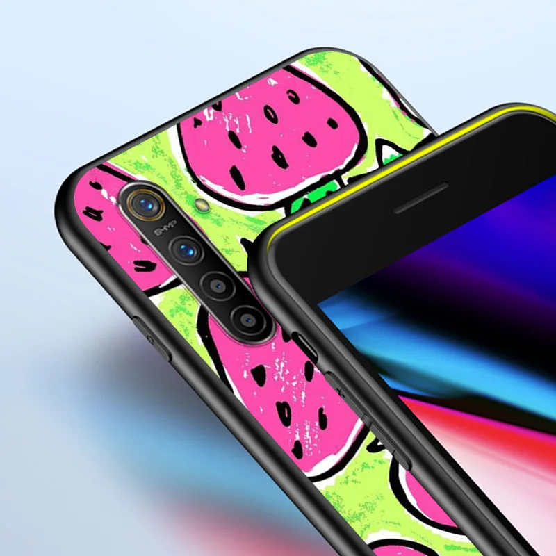 

For OPPO A5 A9 2020 F7 Phone Cover Watercolor Painting for OPPO Reno 2 Z 2Z 2F 3 4 Pro 5G Bright Black Phone Case