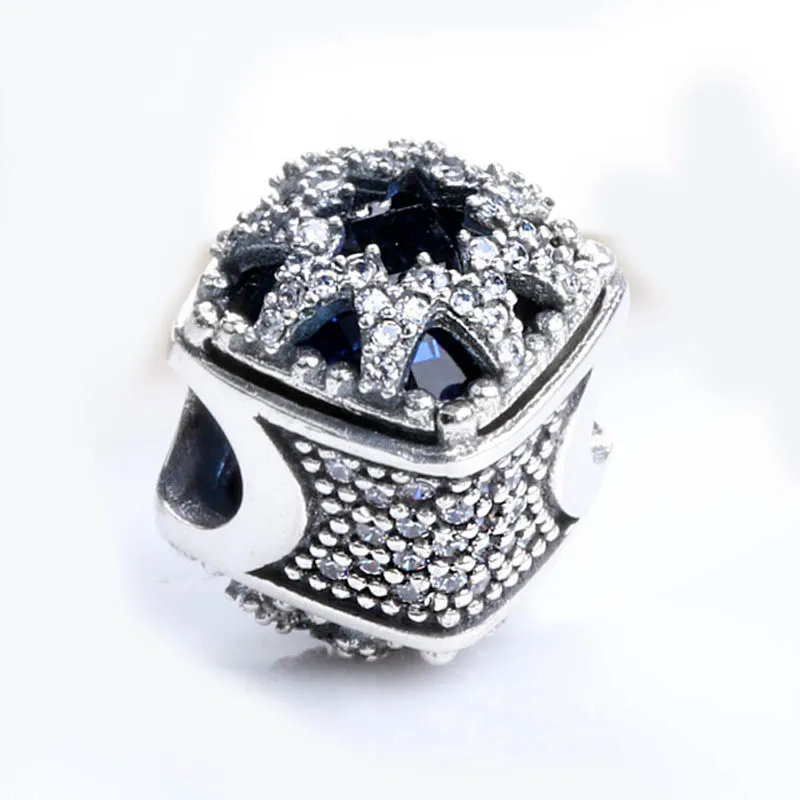 

Authentic S925 Silver DIY Jewelry Glacial Beauty Charm Bead for Women Bracelet Girl Lady Gift Swiss Blue Crystals & Clear CZ