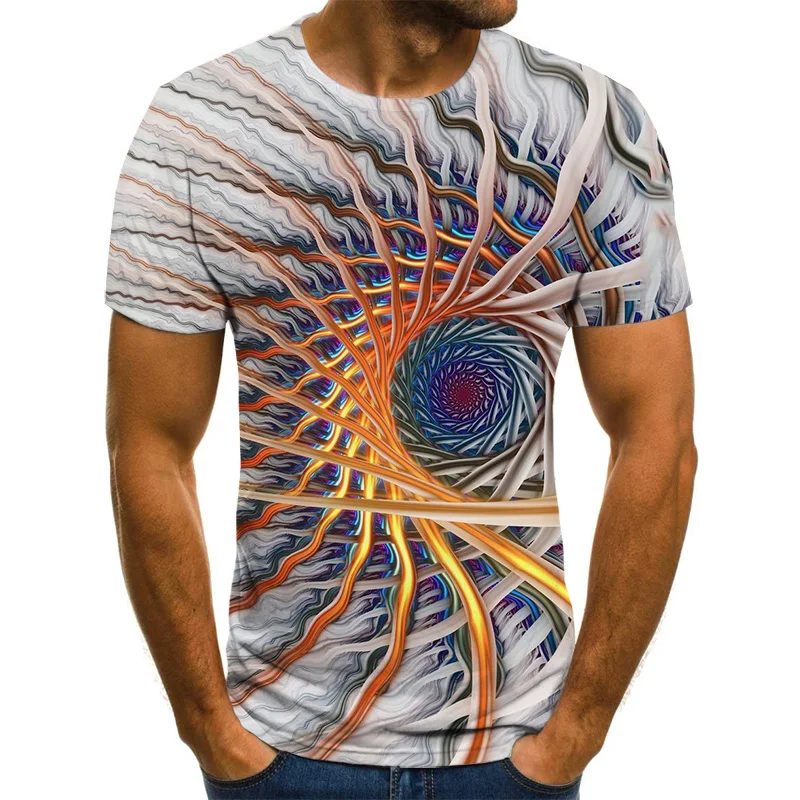 

2021 new three-dimensional graphic T-shirt men's casual tops fun 3D men's T-shirt summer O-neck shirt plus size streetwear