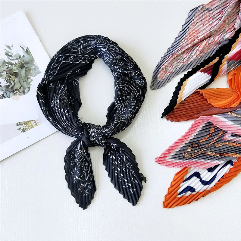 Шифоновый Радужный цветочный принт 70*70 см складной Шелковый маленький женский