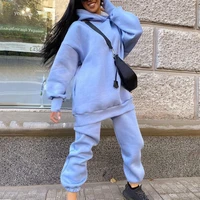 two piece set women tracksuit oversized hooded sweatshirt top and pants sports jogging suit outfits autumn clothes sportswear