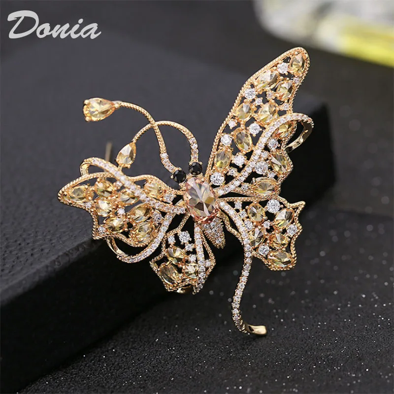 Donia ювелирные изделия мода полая Бабочка Брошь Личность дикая медь