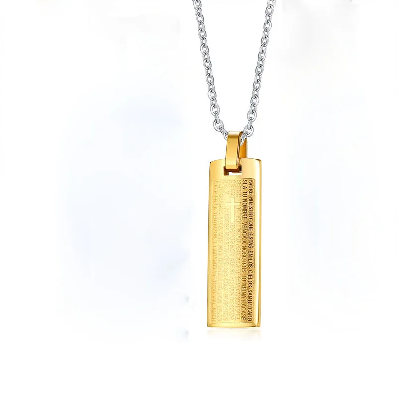 Ожерелье-чокер из титановой нержавеющей стали с крестом для молитвы | Украшения и