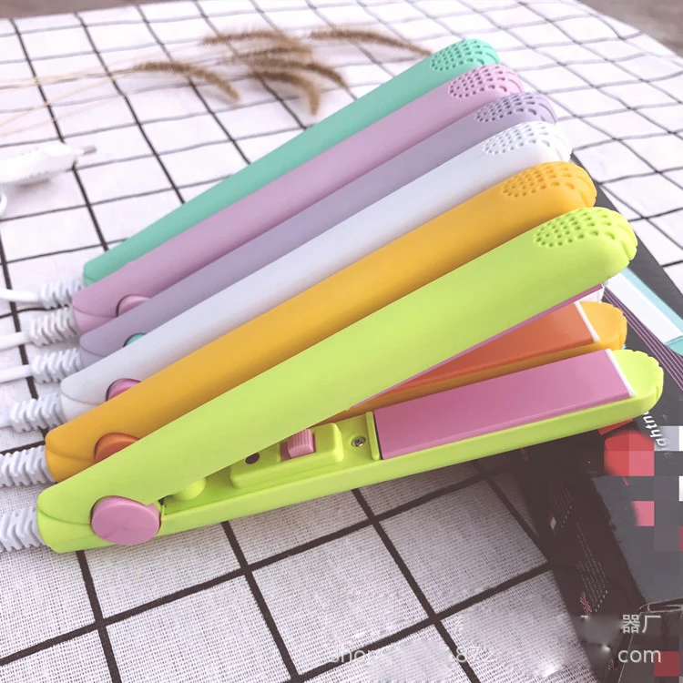 High Quality Mini Hair straightener Iron Pink Ceramic Straightening Curling Corrugated Styling Tools Curler | Красота и здоровье