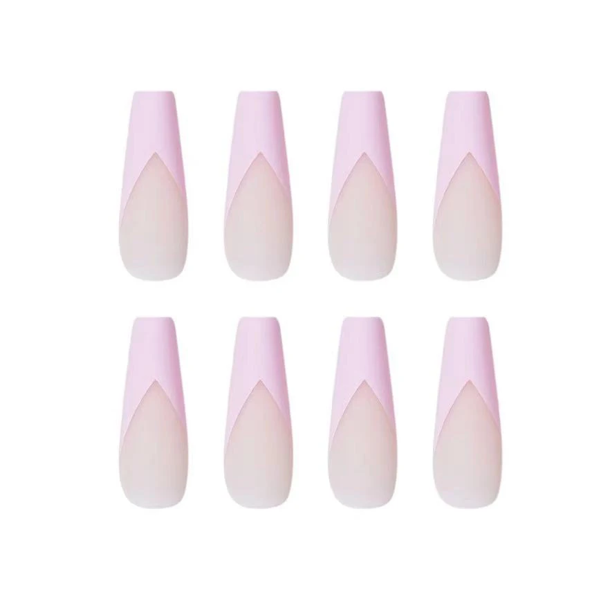

Ballerina False Nails Pink French Fake Nails Ladies Full Nail Tips for Women Girls Nail Art Manicure
