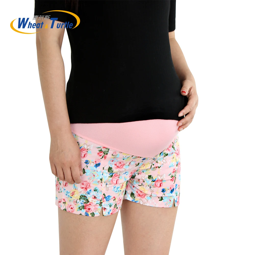 2022 Summer Flower Shorts For Maternity Ultra Thin Hot Pants For Pregnant Women Chic Short Trousers of Pregnancy