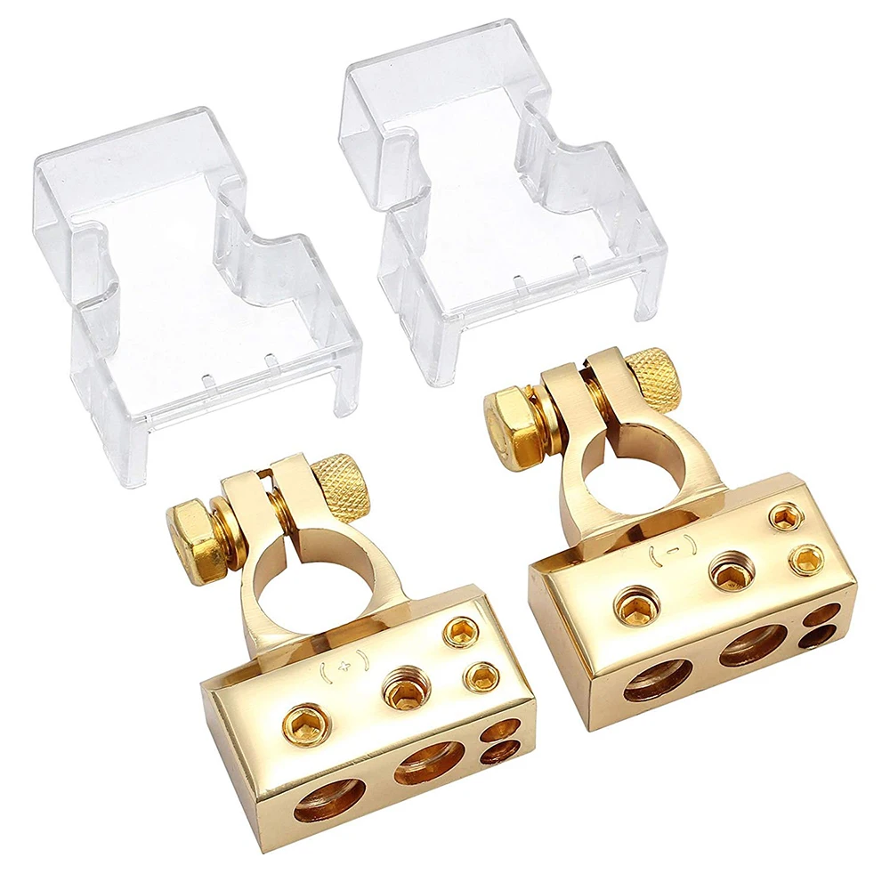 

Vehicle Battery Terminals Auto Battery Terminals Universal Battery Terminal Connector Clamp Negative Car Positive Gold
