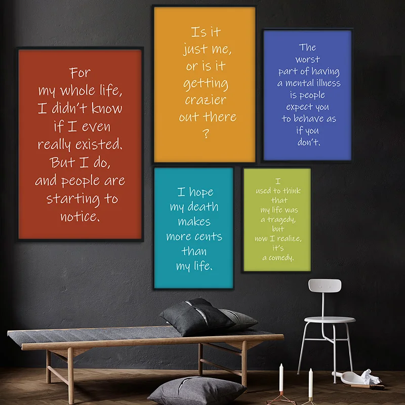 2019 кино Джокер вдохновляющие цитаты комиксы Картина на холсте постеры и принты