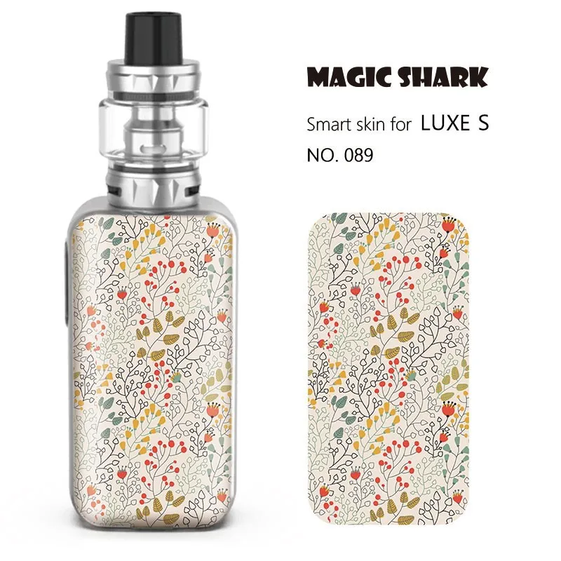 Magic Shark Crystal Skull Leaf Wood Print Snake Flower Stereo Skin Cover Case Sticker Tape for Vaporesso Luxe S | Мобильные телефоны